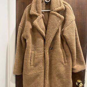 PrettyLittleThing Warm Brown Teddy Jacket